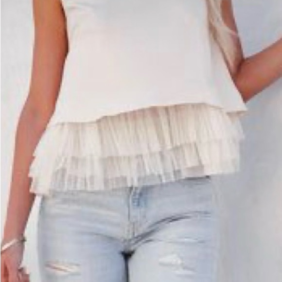 Tiered Tulle Cropped Tank - Picture 3 of 5